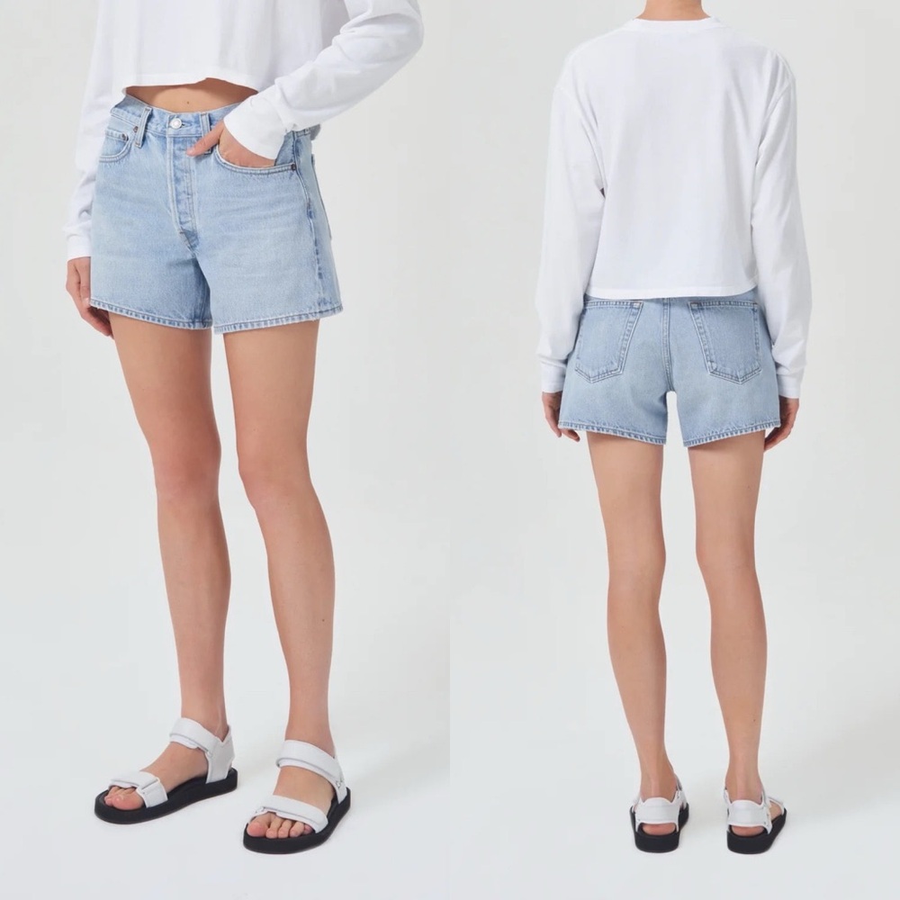 Agolde Light Blue Jean Shorts